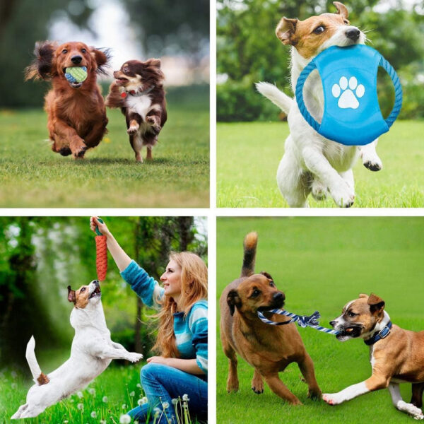 15X Tough Dog Toys Bundle Chew Rope Knot Ball Squeakers Pet Puppy Teething NEW - Image 6