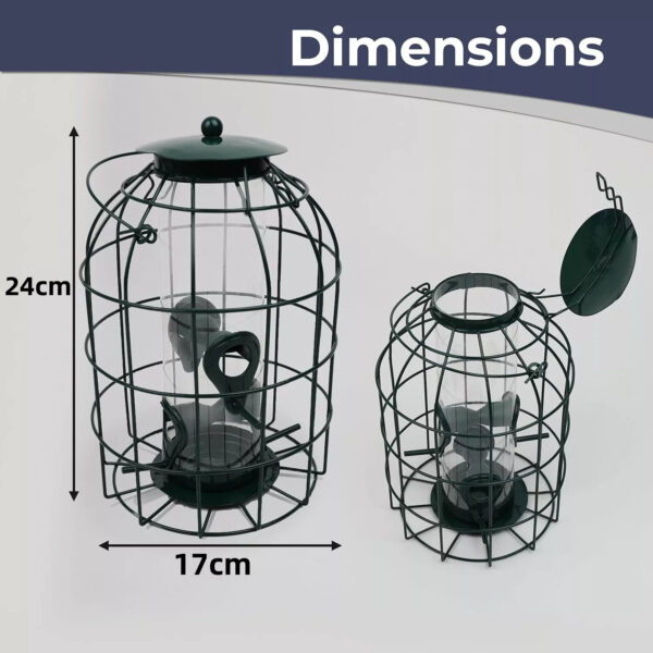 Bird Feeder Squirrel Resistant Bird Hanging Metal Feeding Station Green - Image 8