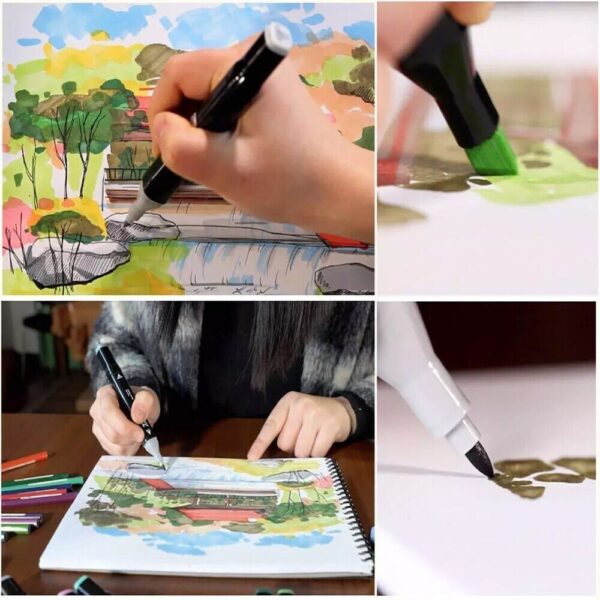 168 Colors Dual Tip Art Markers Color Pens Drawing Watercolour Kids &  Gift - Image 10