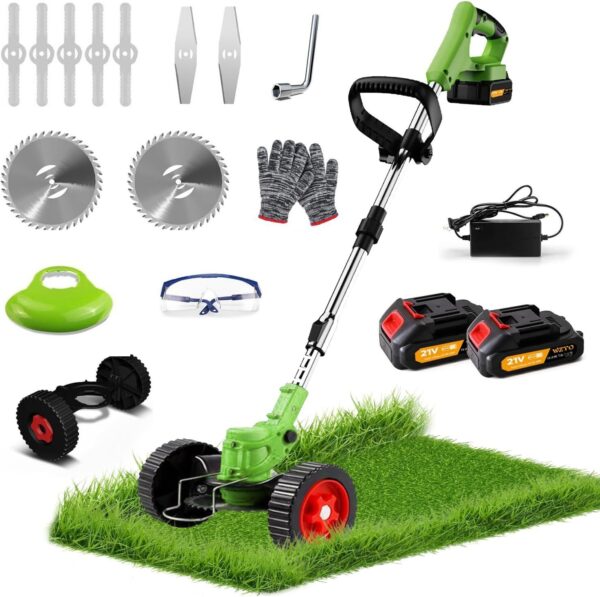 21V Cordless Strimmer Grass Trimmer Tree Cutter Garden Edger Electric 2Batteries - Image 9