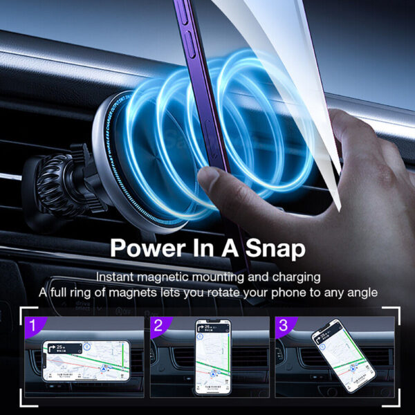 Magnetic Wireless Car Charger Mount Holder Magsafe For15 14 13 12 - Image 10