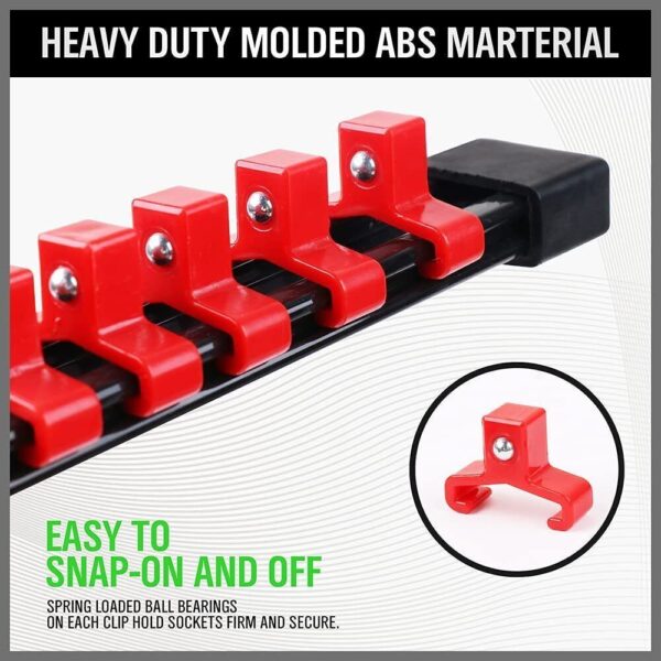 6PCS Socket Rail Storage Holder Organizer Tray Set 1  2  3  8  1  4   Wall Mount ABS - Image 3