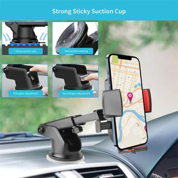 360 In Car Mobile Phone Holder Dashboard Suction Home Universal Mount Windscreen - Image 4