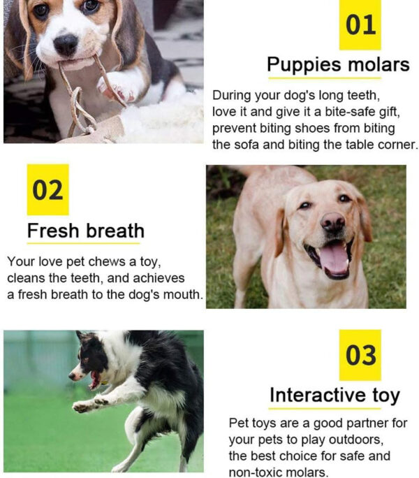 15X Tough Dog Toys Bundle Chew Rope Knot Ball Squeakers Pet Puppy Teething NEW - Image 4