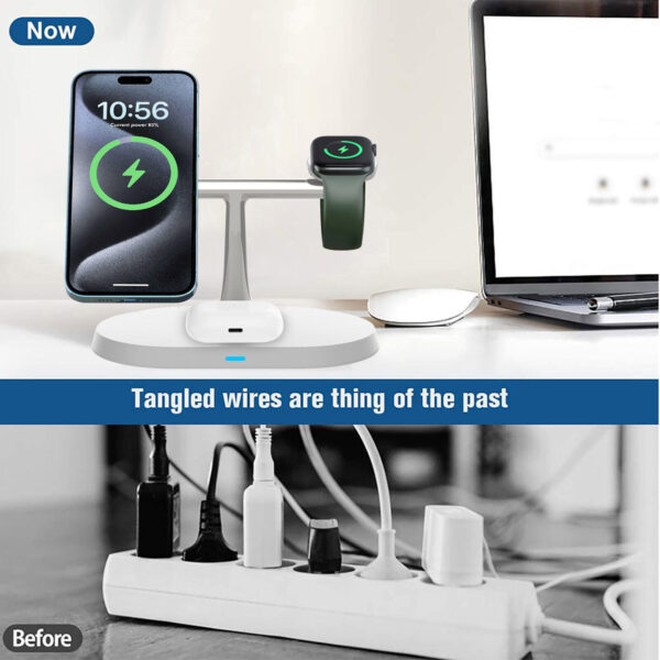 3in1 Magnetic Wireless Charger Stand For IWatch AirPod 16 15 14 13 16 - Image 3