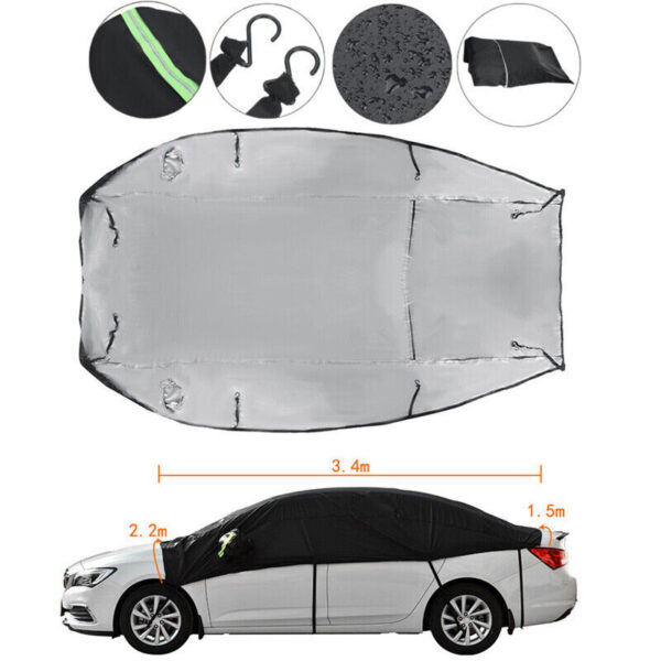 HalfCarCoverTopRoofWaterproofOutdoorSunUVRainProtectionUniversal - Image 7