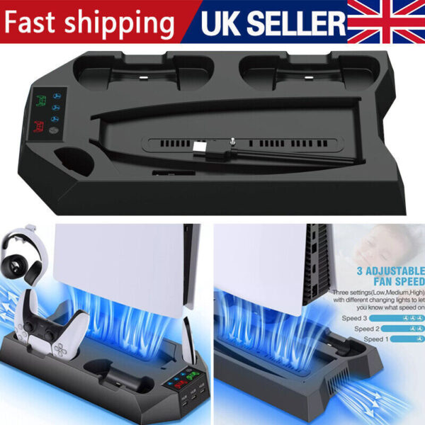 PS5 Vertical Cooling Fan Stand Controller Charger Station For  Playstation 5 - Image 3