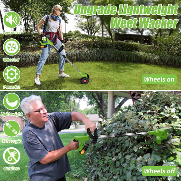 21V Cordless Strimmer Grass Trimmer Tree Cutter Garden Edger Electric 2Batteries - Image 8