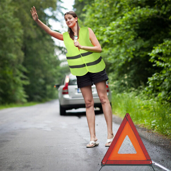 Car Warning Triangle Reflective Emergency Breakdown & High Visibility Vest - Image 4