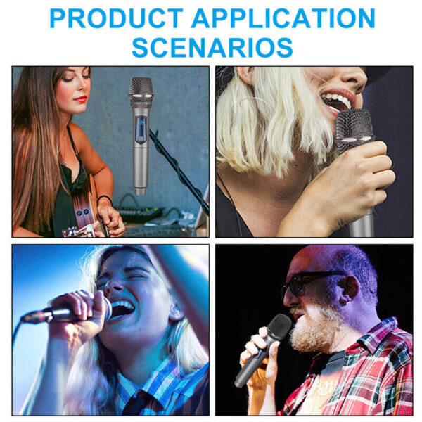2X Wireless Microphone UHF Professional Handheld Mic System Receiver For Karaoke - Image 7