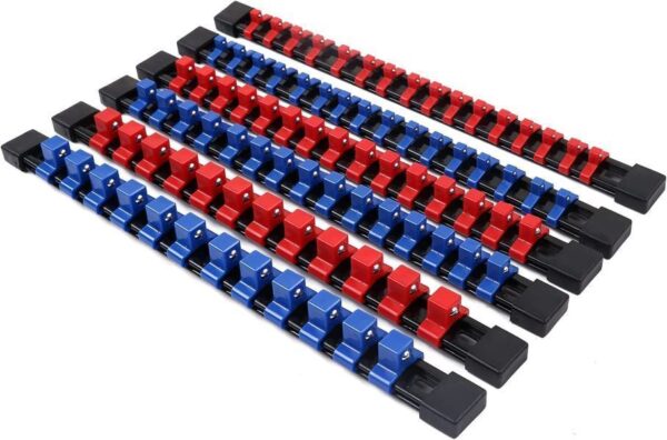 6PCS Socket Rail Storage Holder Organizer Tray Set 1  2  3  8  1  4   Wall Mount ABS - Image 5