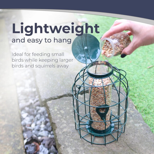 Bird Feeder Squirrel Resistant Bird Hanging Metal Feeding Station Green - Image 2