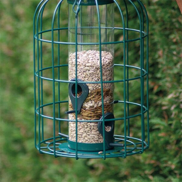 Bird Feeder Squirrel Resistant Bird Hanging Metal Feeding Station Green - Image 6