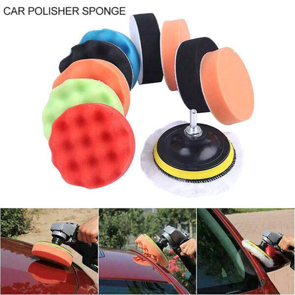 12pcs 3Buffing Waxing Polishing Sponge Pads Kit Set For Car Polisher Drill UK - Image 5