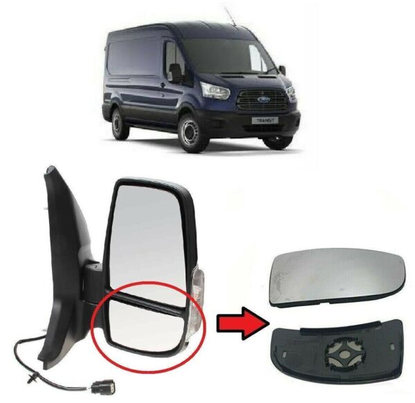 1 Pair Lower Door Wing Mirror Glass Left Right For Ford Transit MK8 2014  2020 - Image 3