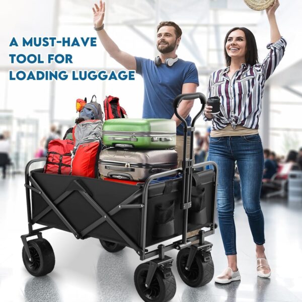 Heavy Duty Foldable Camping Outdoor Garden Trolley Cart Wagon Truck Wheelbarrow - Image 3