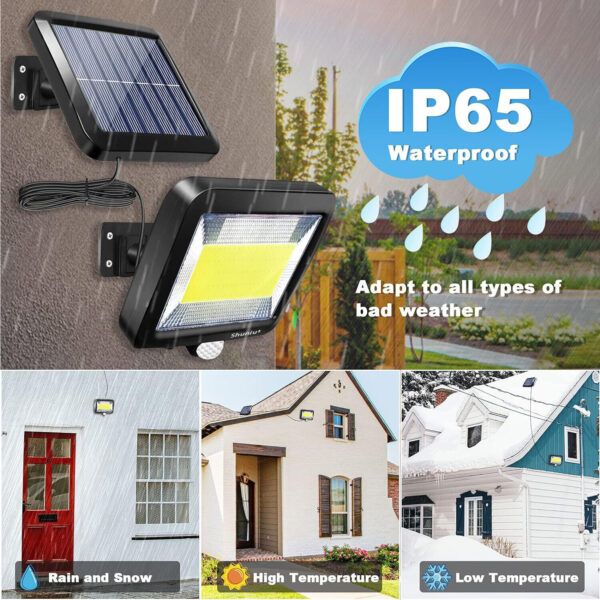 2PCS Solar Power PIR Motion Sensor Wall Light LED Outdoor Garden Security Lamp - Image 2