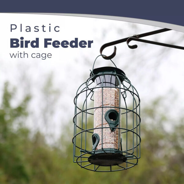 Bird Feeder Squirrel Resistant Bird Hanging Metal Feeding Station Green - Image 4