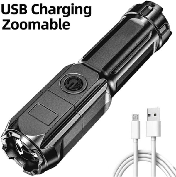 Premium UV Flashlight Torch Pocket Size Telescopic Zoom USB Rechargeable UK - Image 3