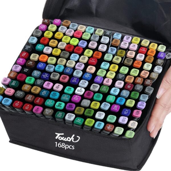 168 Colors Dual Tip Art Markers Color Pens Drawing Watercolour Kids &  Gift - Image 2