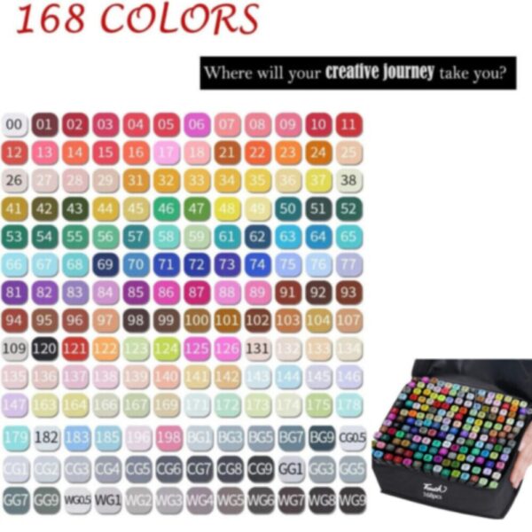 168 Colors Dual Tip Art Markers Color Pens Drawing Watercolour Kids &  Gift - Image 4