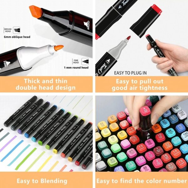 168 Colors Dual Tip Art Markers Color Pens Drawing Watercolour Kids &  Gift - Image 8