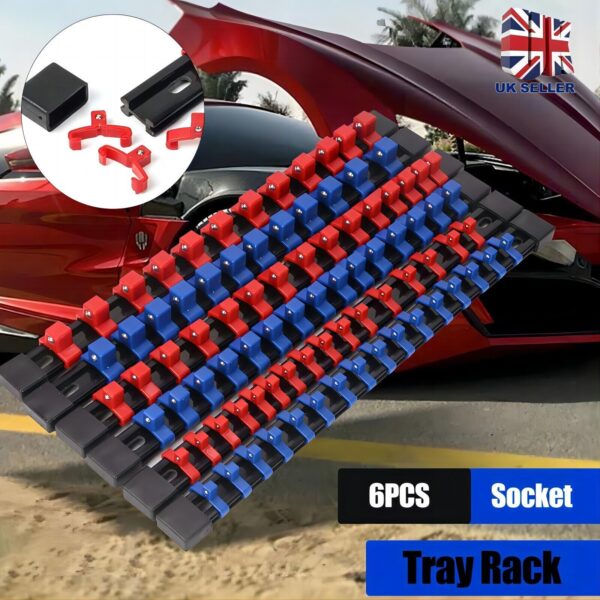 6PCS Socket Rail Storage Holder Organizer Tray Set 1  2  3  8  1  4   Wall Mount ABS - Image 7
