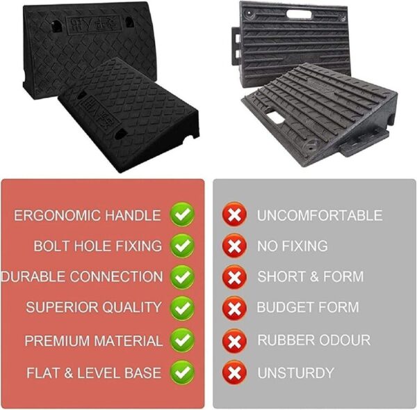 Vehicle Slope Ramp Universal Heavy Duty Rubber Kerb Ramps Car Bikes Threshold - Image 2