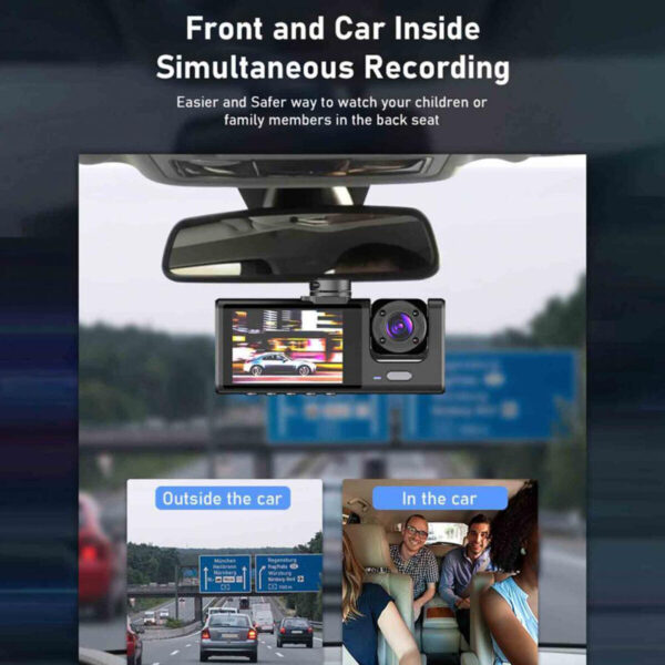 1080P Dual Lens Car Dash Cam Recorder G Sensor DVR Front And Rear Camera Video - Image 3