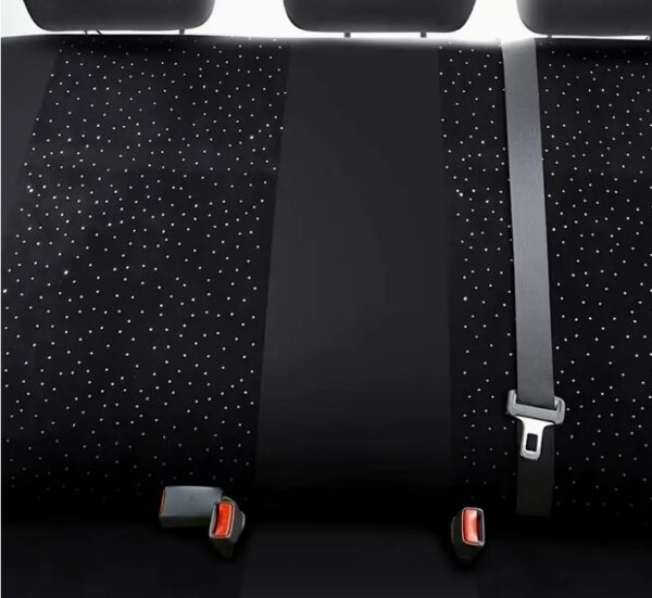 Five-seater Black Rhinestone Car Seat Cover - Image 4