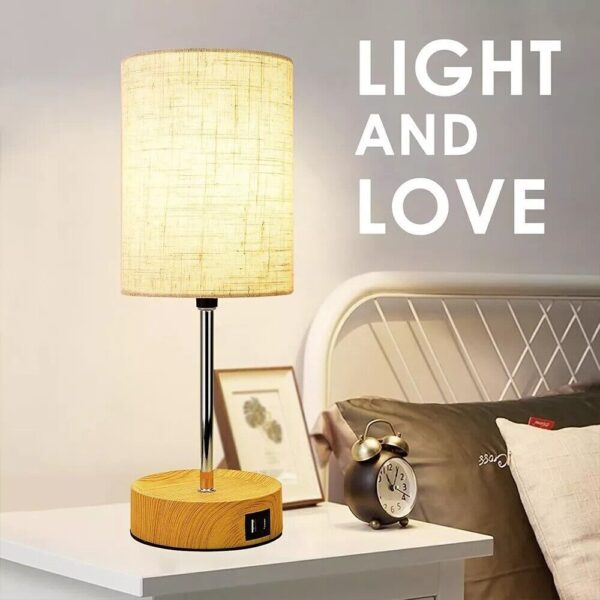 Touch Control Bedside Lamps, 3-Way Dimmable Table Lamp With USB Charging Ports - Image 6
