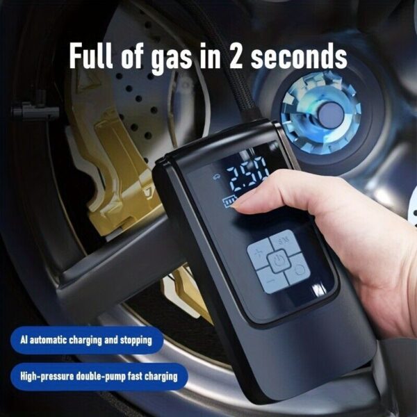 Cordless Digital Car Tyre Inflator USB Rechargeable Tire Air Compressor - Image 2