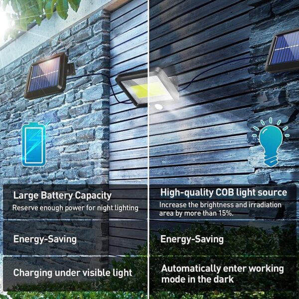 2PCS Solar Power PIR Motion Sensor Wall Light LED Outdoor Garden Security Lamp - Image 8
